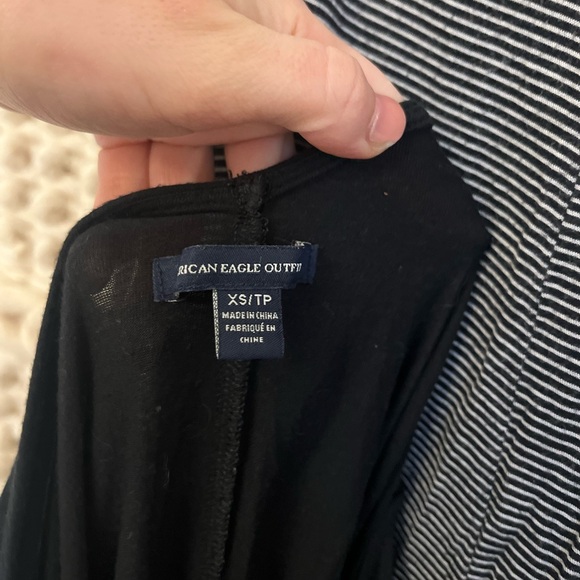AMERICAN EAGLE XXS XS Black and Striped Summer Dress - Picture 8 of 11